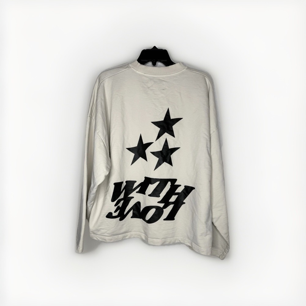 Scuffers Sign Unisex XS Cream With Love Pullover Oversize Gym Graphic Streetwear